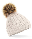 Infant/junior fur pom pom chunky beanie