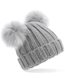 Infant/junior faux fur double pom pom beanie