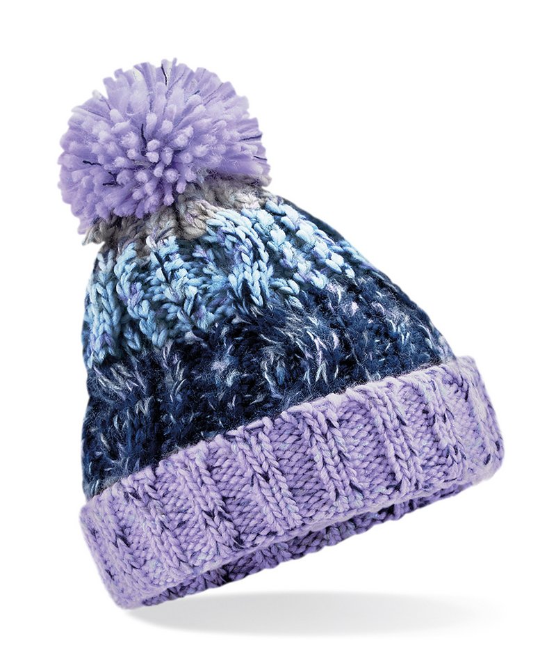 Infant/junior corkscrew pom pom beanie