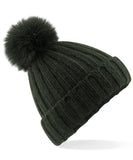 Verbier fur pop pom chunky beanie