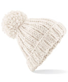 Oversized hand-knitted beanie
