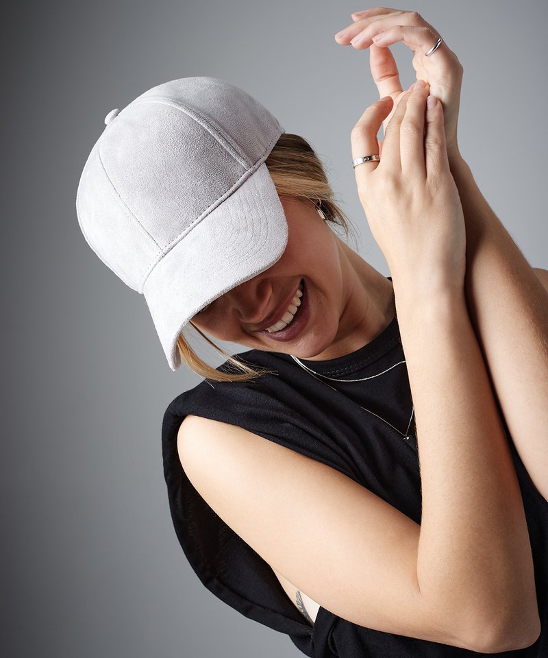 Faux suede 6-panel cap