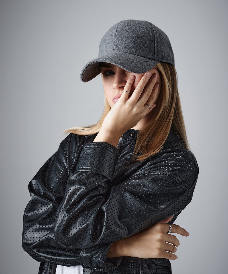 Melton wool 6-panel cap