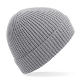 Engineered knit ribbed beanie