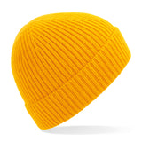 Engineered knit ribbed beanie