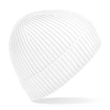 Engineered knit ribbed beanie
