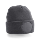 Circular patch beanie