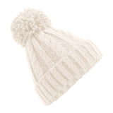 Cable knit melange beanie