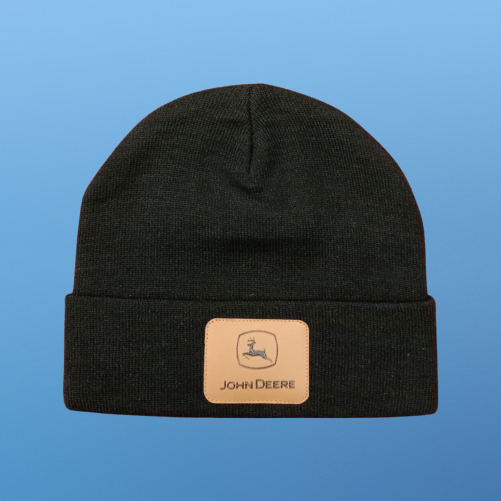 Black John Deere beanie