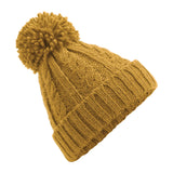 Cable knit melange beanie